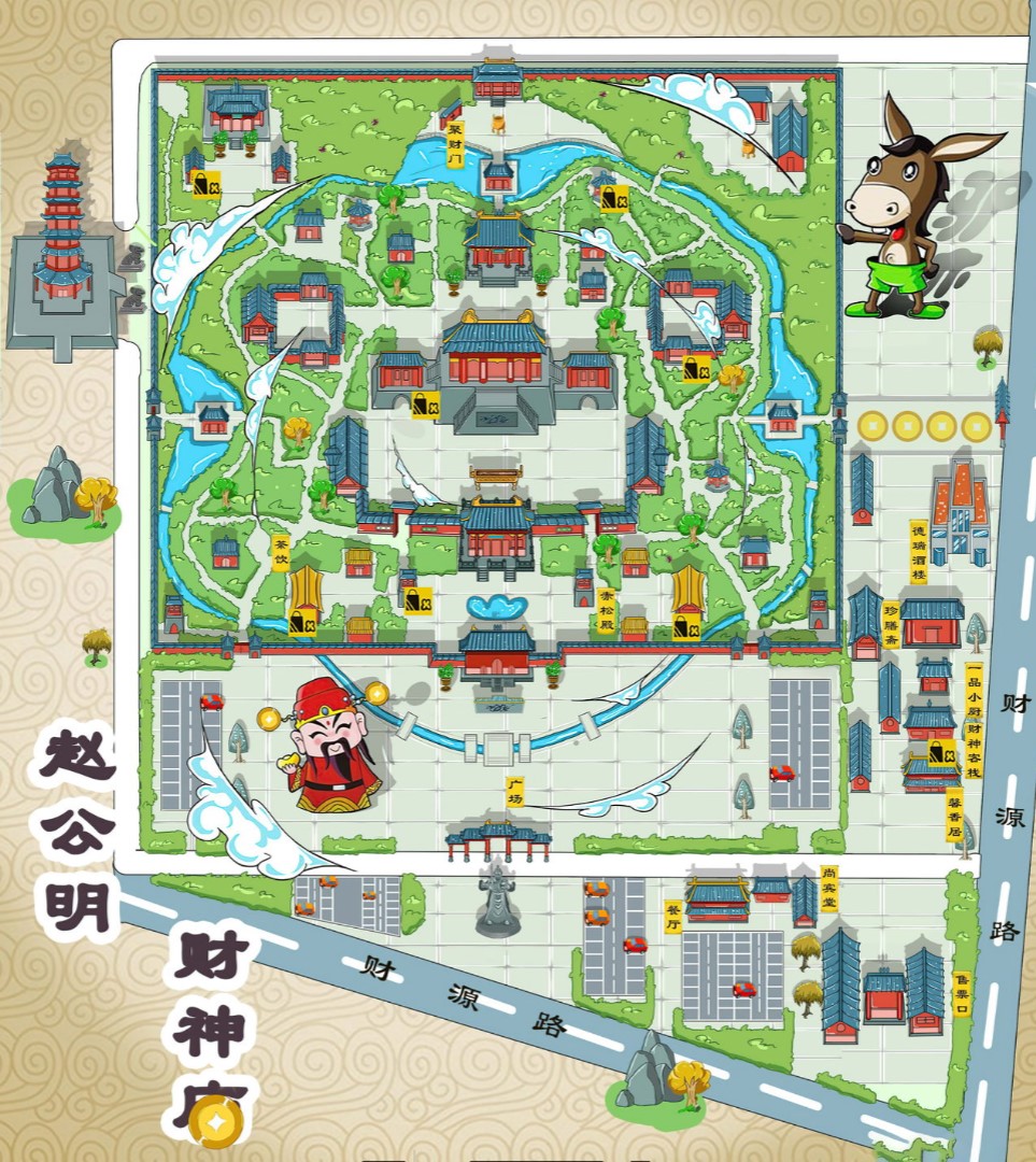 道滘镇寺庙类手绘地图