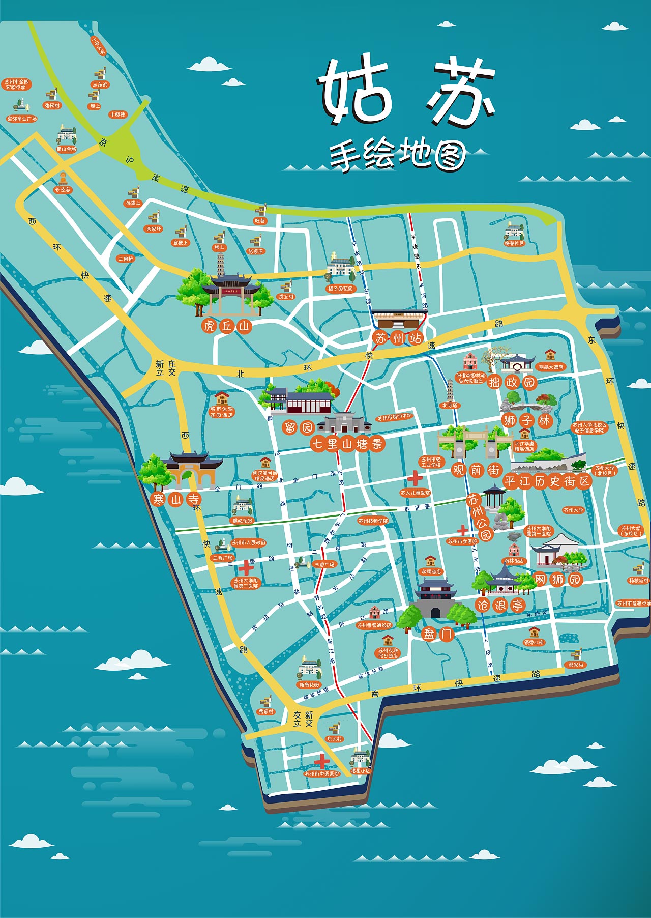 道滘镇手绘地图景区的文化宝藏