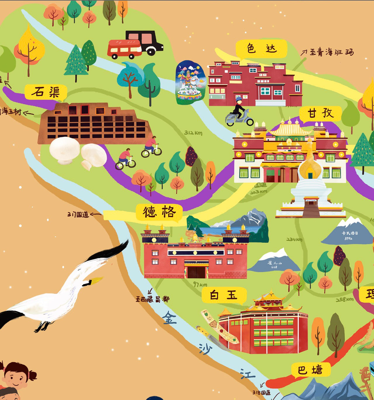 道滘镇手绘地图景区的文化宝库